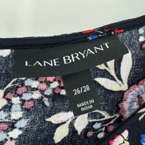 Lane Bryant blouse 26/28 black floral empire waist long sleeve whimsigoth boho - Picture 7 of 9